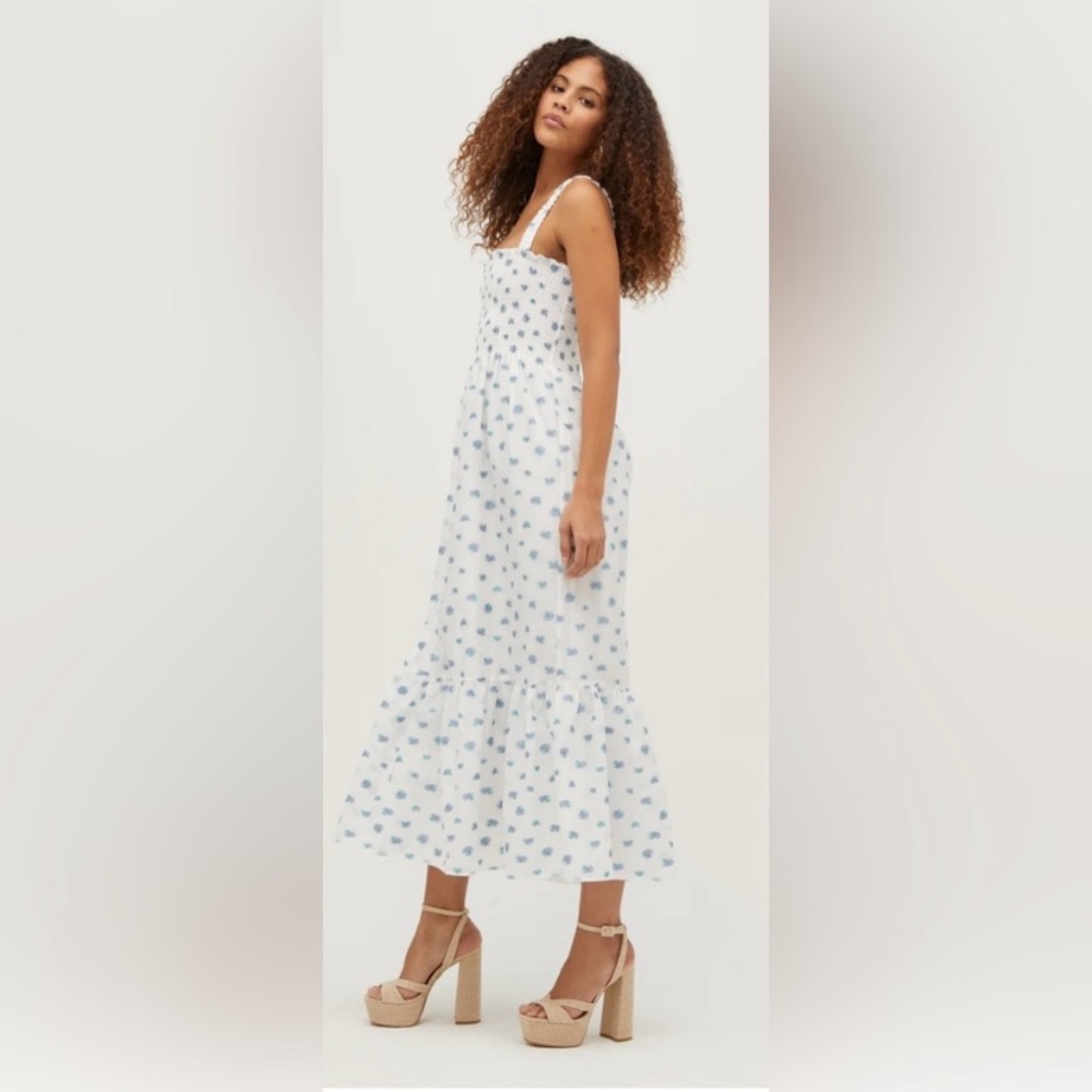 Hill House Anjuli Organza Nap Dress - Spearmint/Lilac Jacquard